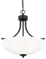 Generation Lighting 6616503 Geary 3 Light 19"W Outdoor Pendant - Midnight Black