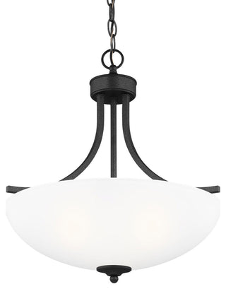 Generation Lighting 6616503 Geary 3 Light 19"W Outdoor Pendant - Midnight Black