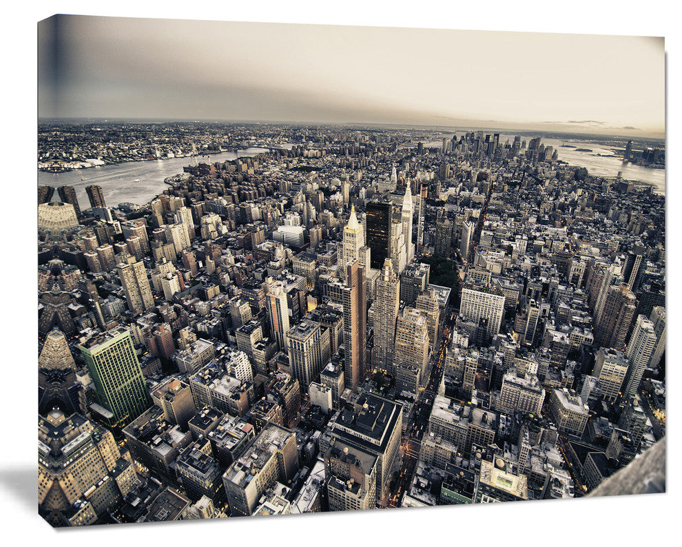 Architecture and Colors of New York, Cityscape Canvas Art Print, 60"x28"