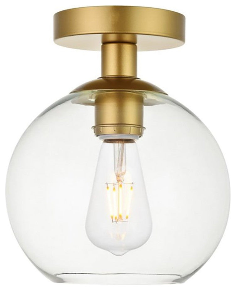 Baxter 1 Light Flush Mount in Brass with Clear Glass
