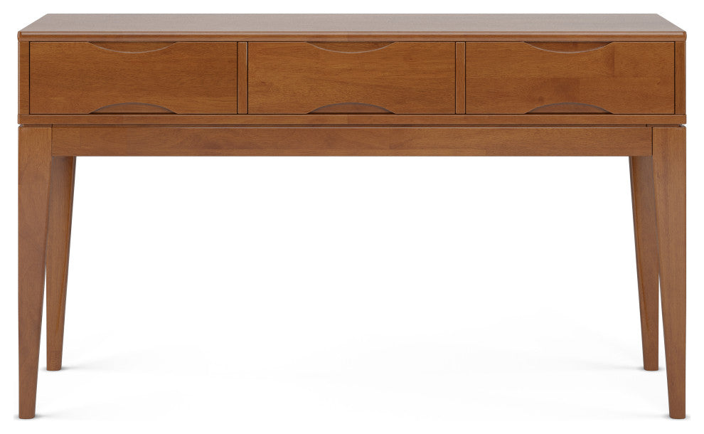 Harper Solid Hardwood Console Sofa Table, Teak Brown