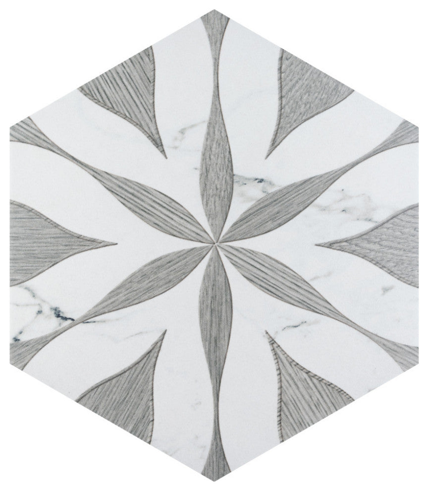 Llama Flower Loire Silver Smoke Porcelain Floor and Wall Tile