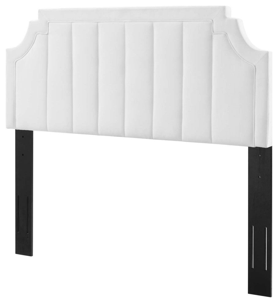 Tufted Headboard, King Size, Velvet, White, Modern Contemporary, Bedroom Master