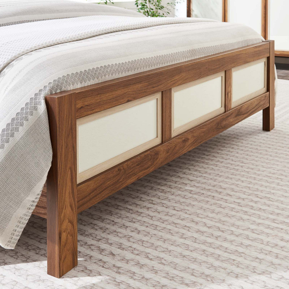 Capri Queen Wood Grain Platform Bed, Walnut