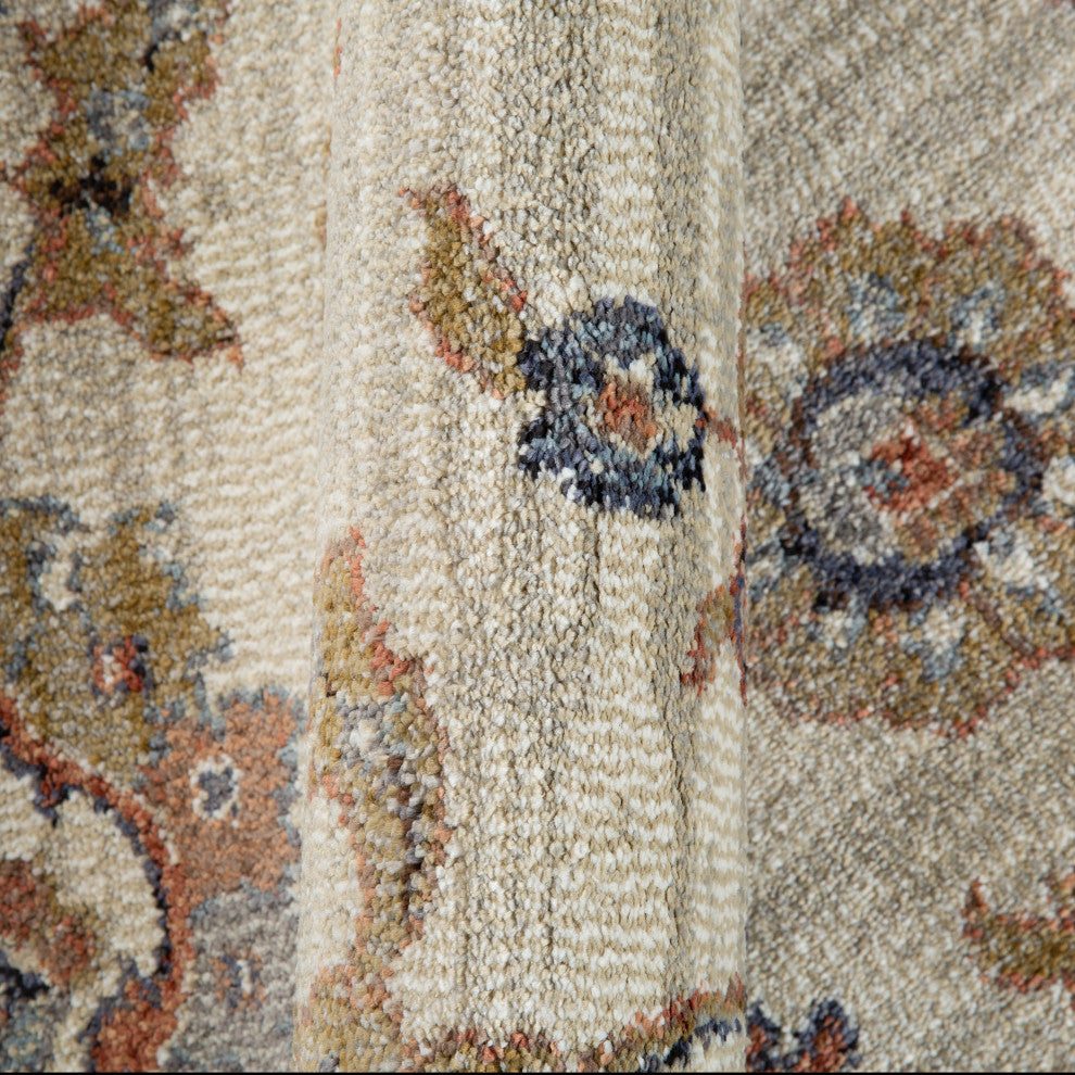 Jordan Bea Power-Loomed Polypropylene Area Rug, Ivory/Charcoal, 5'3"x7'6"