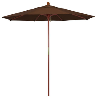 7.5' Square Push Lift Wood Umbrella, Teak Olefin