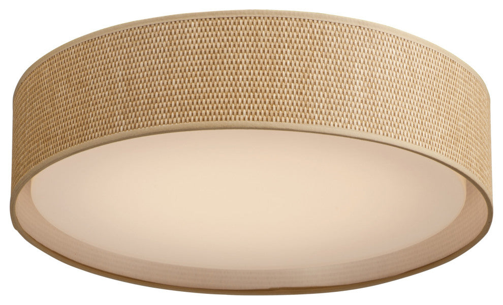 Maxim 10222 Prime 20"W LED Flush Mount Drum Ceiling Fixture - Grass Cloth