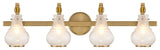 Adams 4-Light Bathroom Vanity Light, Warm Brass