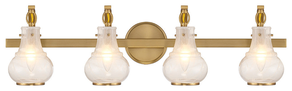 Adams 4-Light Bathroom Vanity Light, Warm Brass