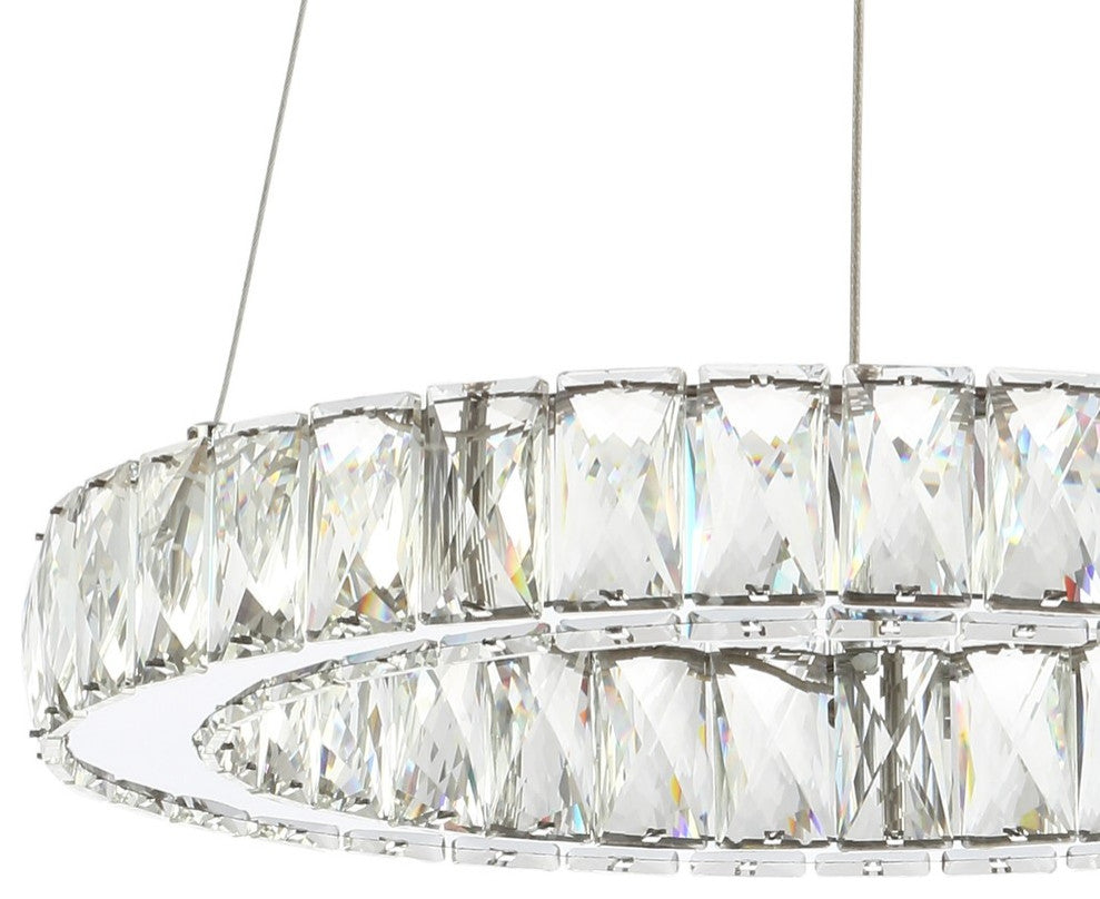 Reese 15.7" Adjustable Integrated LED Chandelier Pendant, Chrome