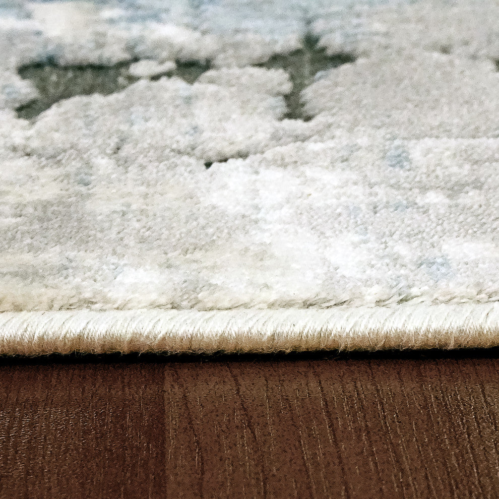 Scout Ivory and Blue Area Rug, 6.7'x9.6'