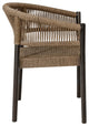 Doris Outdoor Patio Dining Chair, Dark Eucalyptus Wood Truffle Rope, Set of 2