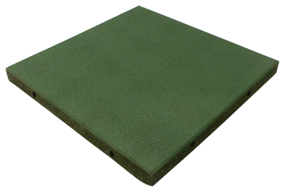 Rubber-Cal Eco-Safety Interlocking Tiles, 2.5", Green, 10 Pack