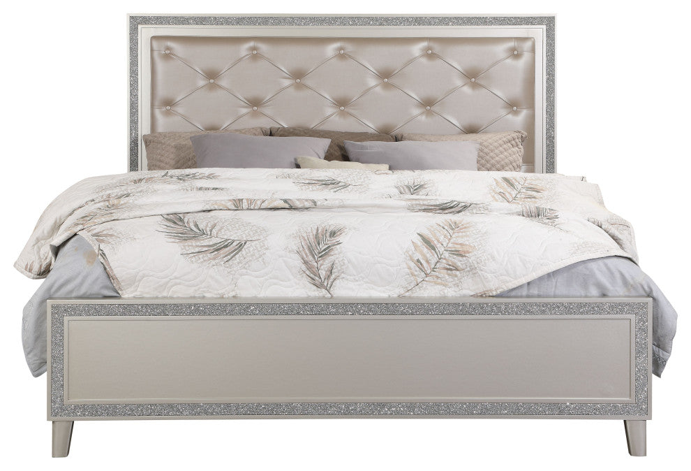 ACME Sliverfluff Eastern King Bed, PU and Champagne