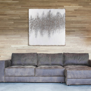 Silver Dust Abstract Textured Metallic Hand Painted Wall Art by Martin Edwards