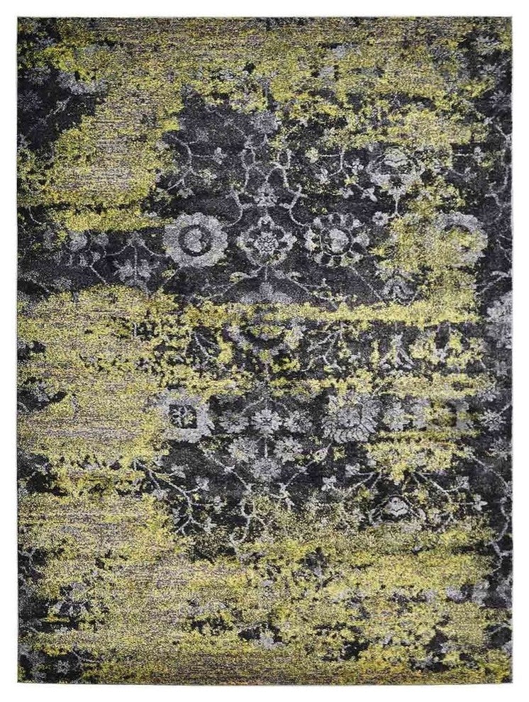 MACHINE MADE HEATSET POLYPROPYLENE AREA RUGS -Silver Color,Contemporary Design, [Rectangle] 4'x6'