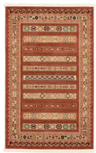 Unique Loom Rust Red Pasadena Fars 3' 3 x 5' 3 Area Rug