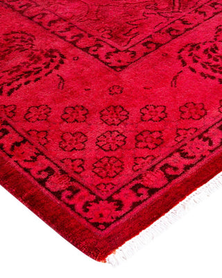 Overdyed, One-of-a-Kind Hand-Knotted Area Rug Pink, 6'2"x9'2"