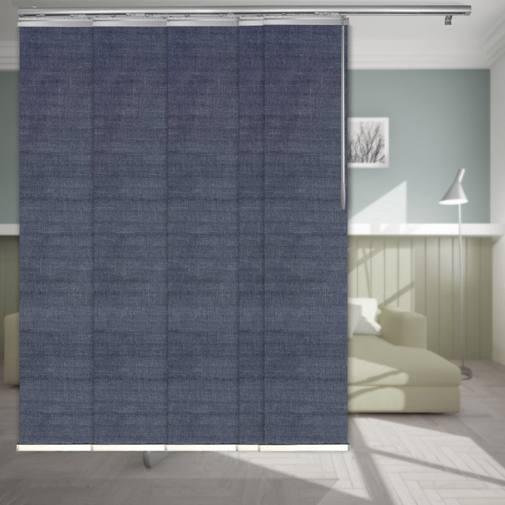 Azure 5-Panel Track Extendable Vertical Blinds 58-110"W