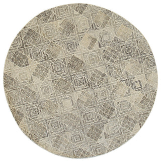 Hand-Tufted Wool Multi Gray Transitional Geometric Modern Tufted Rug, 6'x6'