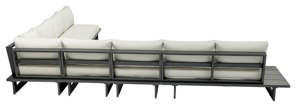 Maldives Cream Water Resistant Fabric Outdoor Patio Modular Sectional