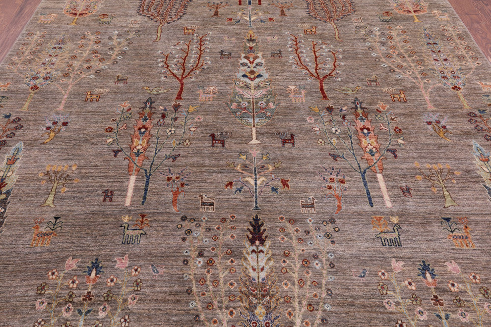 Hand Knotted Persian Gabbeh Wool Tribal Rug 8' 1" X 9' 6" Q11139