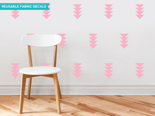Four Triangle Arrow Fabric Wall Decals, Set of 32, Pink