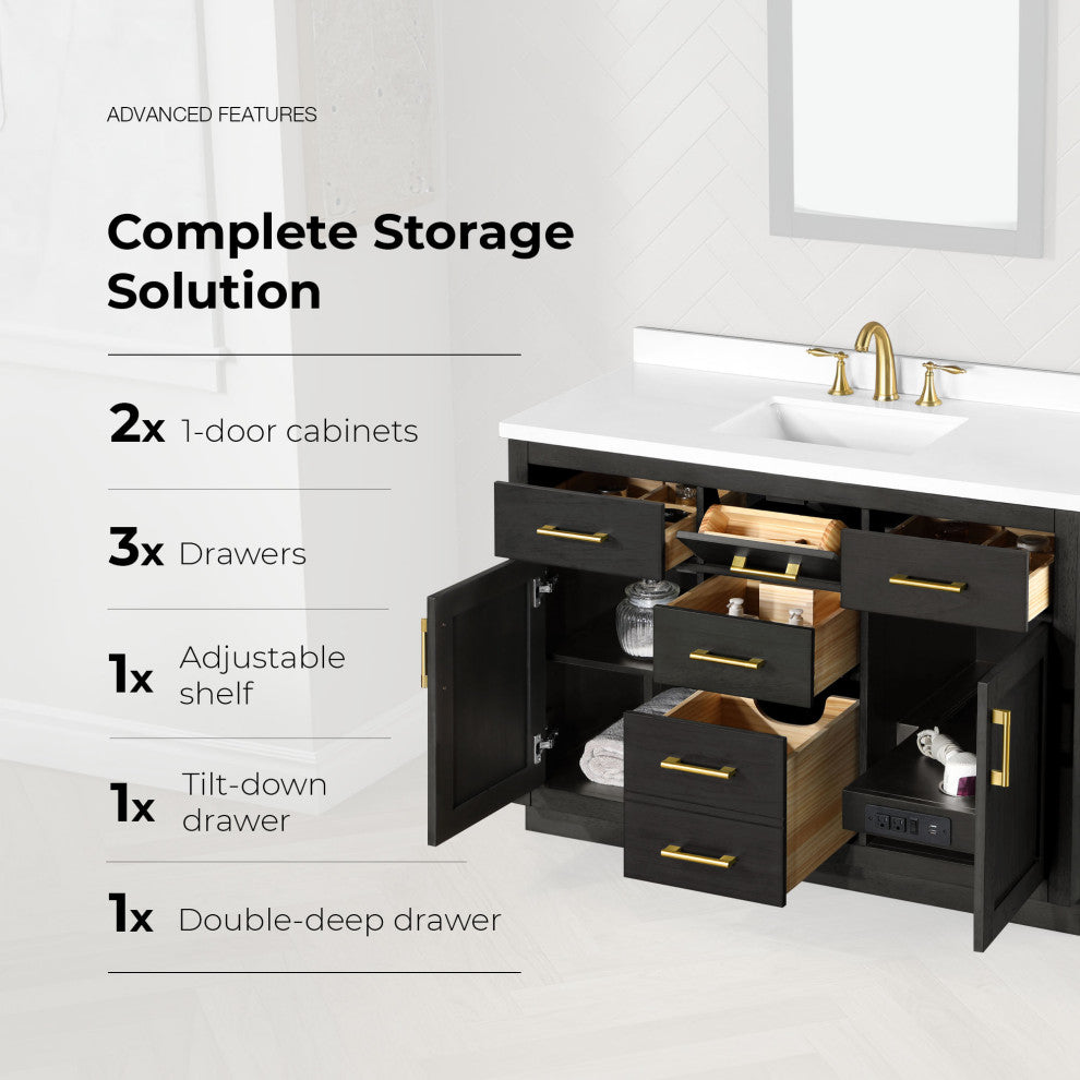 OVE Decors Bailey Vanity, Sahara Birch, 48"