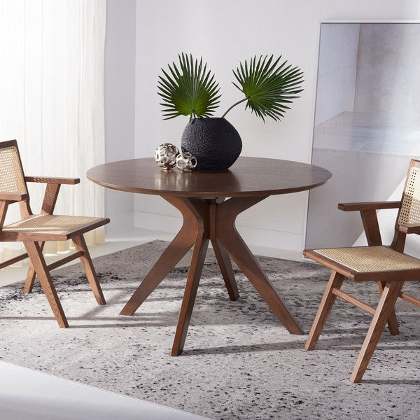 Safavieh Couture Carolee 46" Round Dining Table Walnut