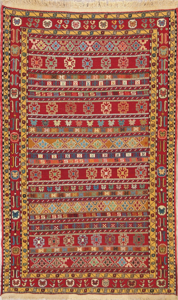 Kilim Oriental Traditional Hand-Knotted Persian Area Rug Wool, 6'5"x3'10