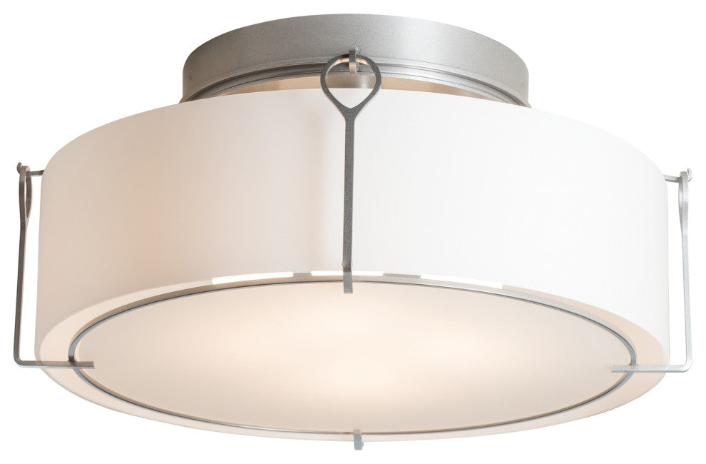 Bow Large Semi-Flush, Vintage Platinum Finish, Opal Glass