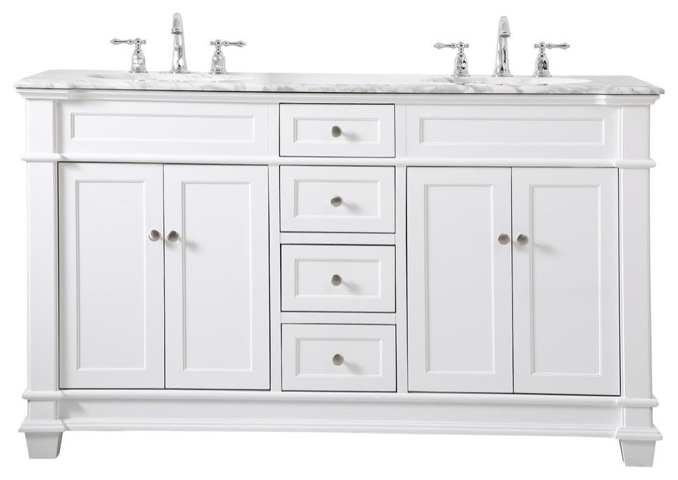 Home Living 60" Double Bathroom Vanity Set, White