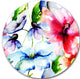 Watercolor Flowers Everywhere, Floral Round Wall Art, 36"