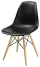 Side Dining Chair, Set of 2, Plastic, Wood, Black, Modern, Bistro Restaurant