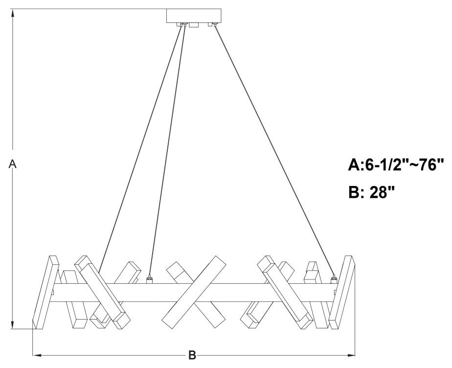 Wells 5 Light 28" Chandelier Matte Black