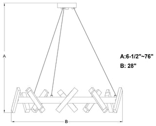 Wells 5 Light 28" Chandelier Matte Black