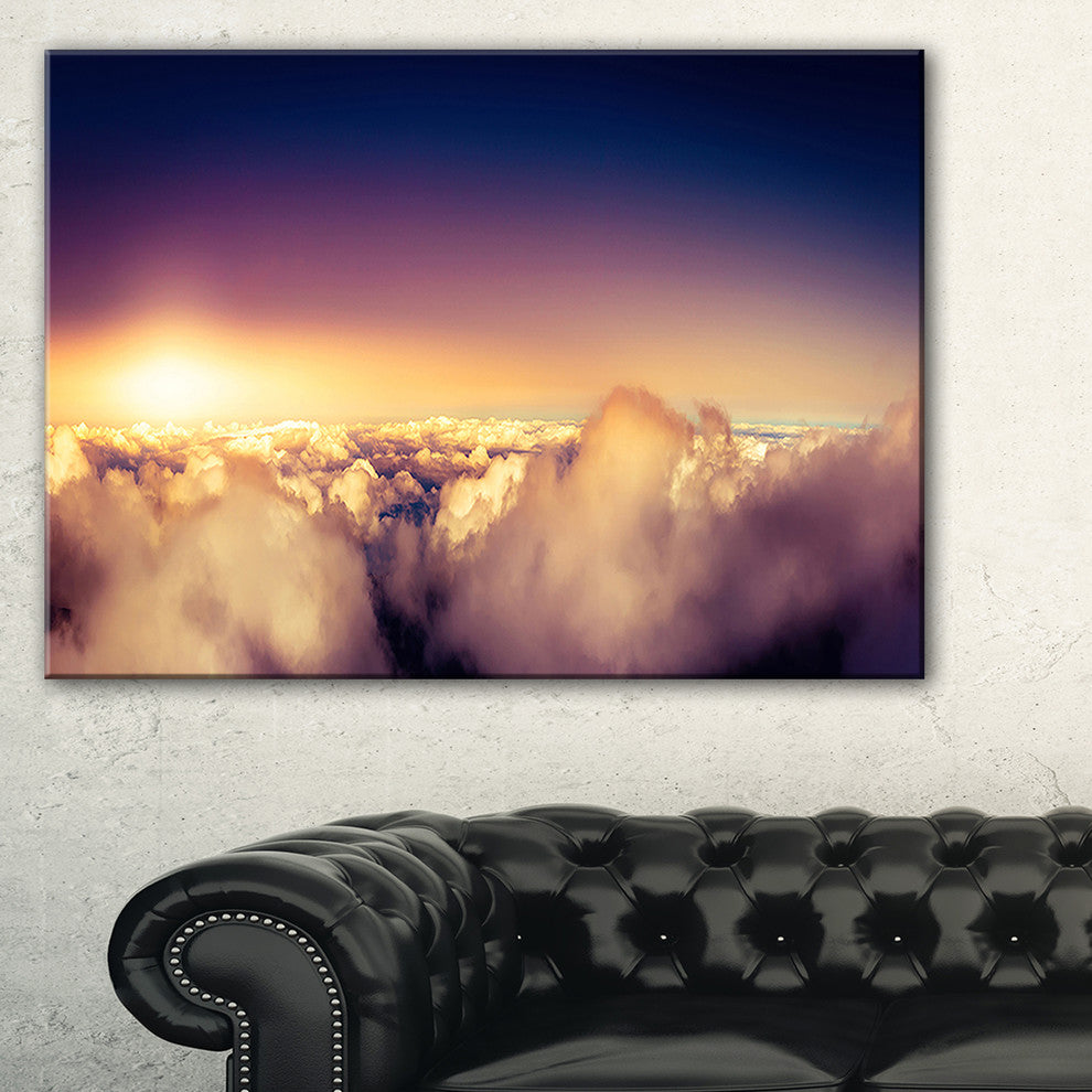 "Blue Sky Over Clouds Panorama" Landscape Wall Art Wall Art, 32"x16"