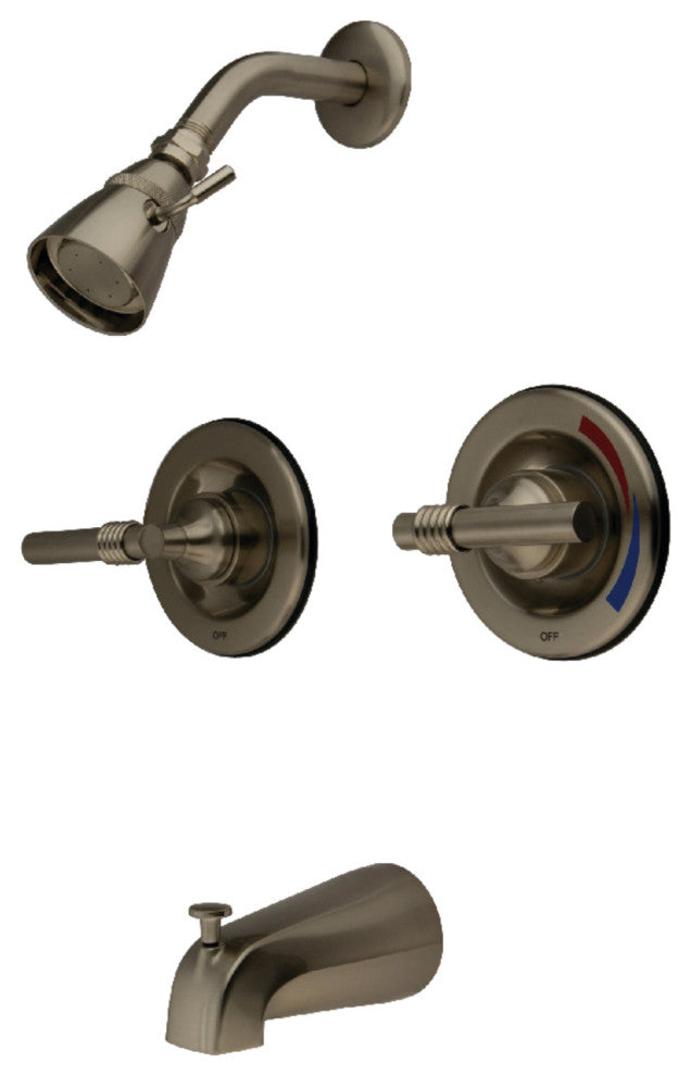 Kingston Pressure Balanced Two-Handle Tub and Shower Faucet, Brushed Nickel