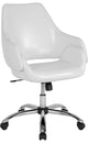 Madrid Home and Office Upholstered Mid-Back Chair, White Leather
