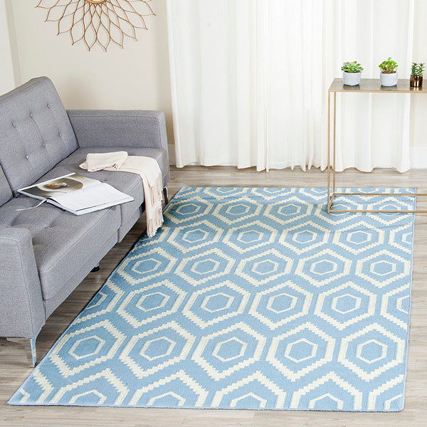 Safavieh Dhurries Dhu556B Blue, Ivory Area Rug