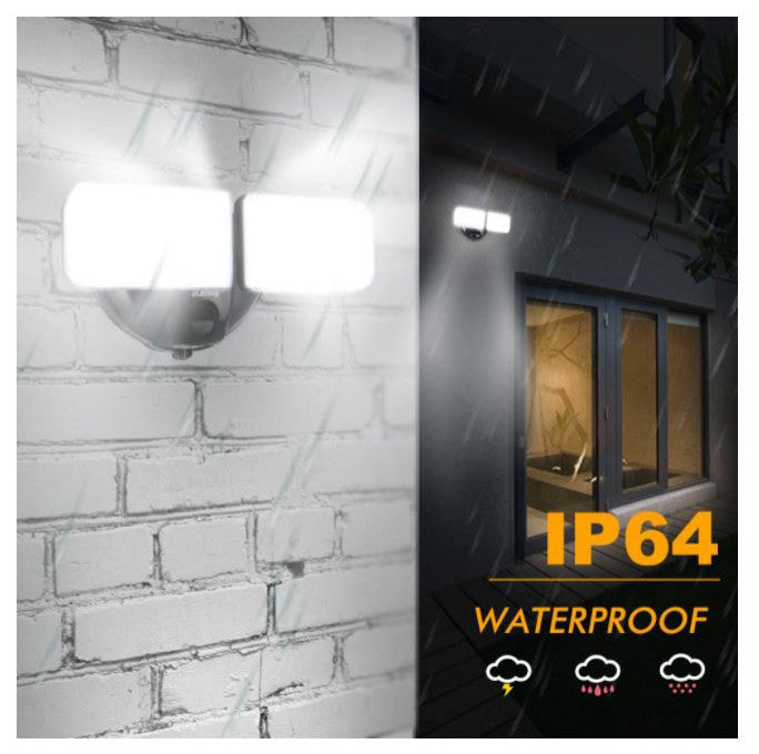 5th Gen Hybrid Microgrid AI Smart Twin LED Solar Flood Light, Black