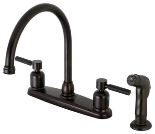 8" Centerset Kitchen Faucet, Sprayer, Oil Rubbed Bronze