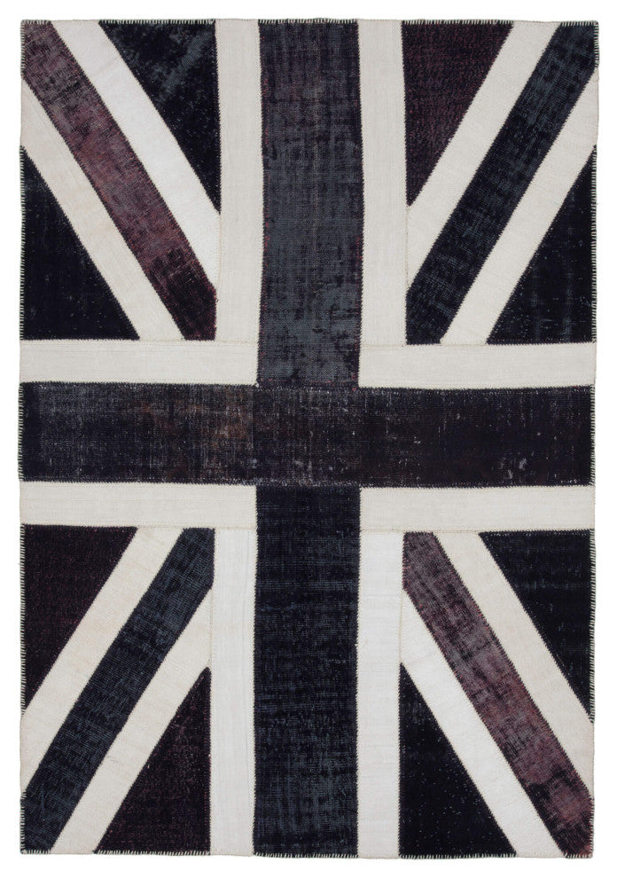 Rug N Carpet - Handmade Oriental 6' 8'' x 9' 10'' Flag Patchwork Rug