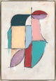 24x35 Whimsical Puzzle III, Framed Artwork, Silver