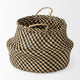 Gaia Light & Dark Brown Cross Patterned Seagrass Baskets, 3-Piece Set