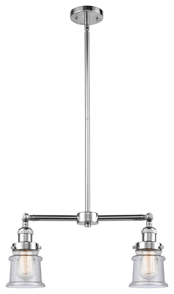 Small Canton 2-Light Chandelier, Polished Chrome, Seedy