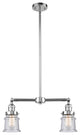 Small Canton 2-Light Chandelier, Polished Chrome, Seedy