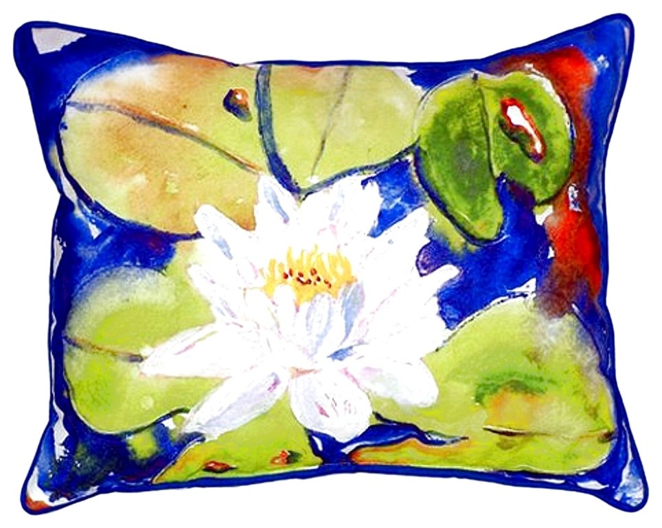 Lily Pad Flower Small Indoor/Outdoor Pillow 11x14 - Set of Two