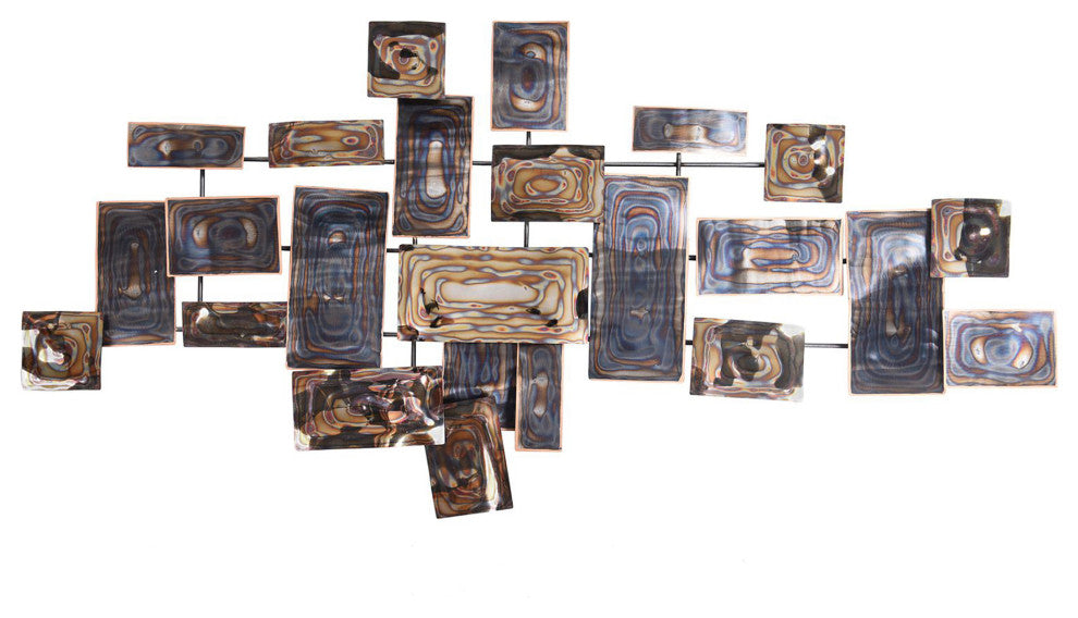 Groovy Gold Handmade Metal Wall Sculpture 23"H46"Wx2"D