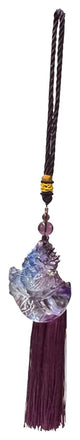 Crystal Glass Fengshui Fortune Purple Blue Dragon Gift Decor Tassel, ws2172